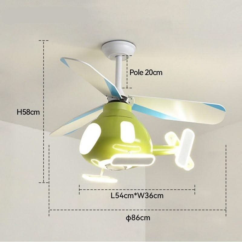 ChandeliersDecor.com-Kids Room Nursery Lighting-Helicopter Ceiling Light and Fan for Kids Room
