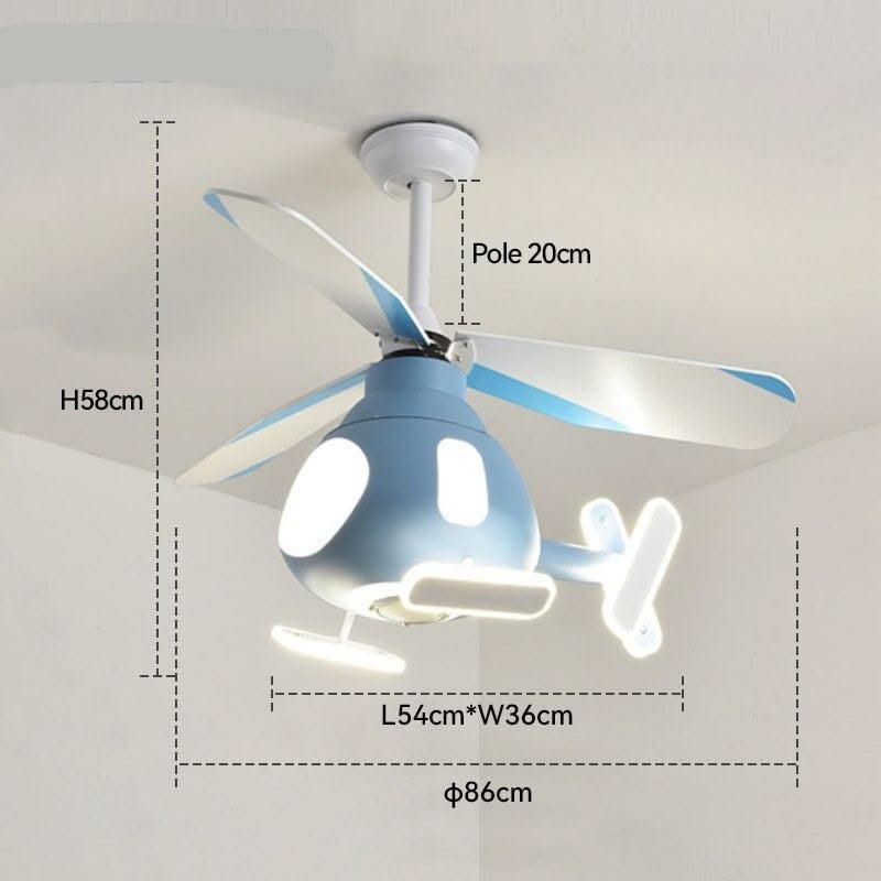 ChandeliersDecor.com-Kids Room Nursery Lighting-Helicopter Ceiling Light and Fan for Kids Room