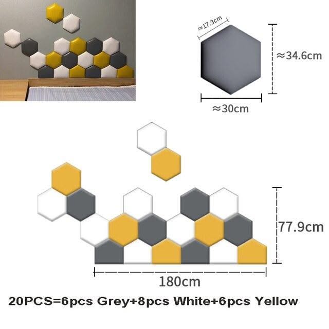 ChandeliersDecor.com-Padded Walls-Hexagonal Acoustic Wall Panels for Living Room and Kids Room