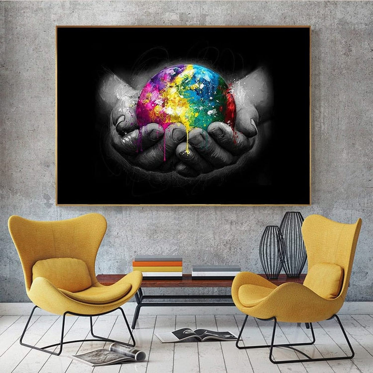 Holding The Earth Canvas Wall Art-ChandeliersDecor.com