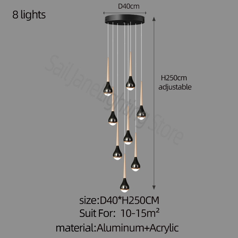 ChandeliersDecor.com-Staircase Chandelier-Hollow High Chandelier Light