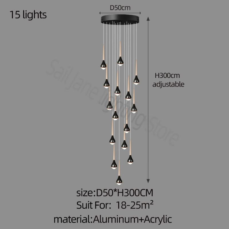 ChandeliersDecor.com-Staircase Chandelier-Hollow High Chandelier Light