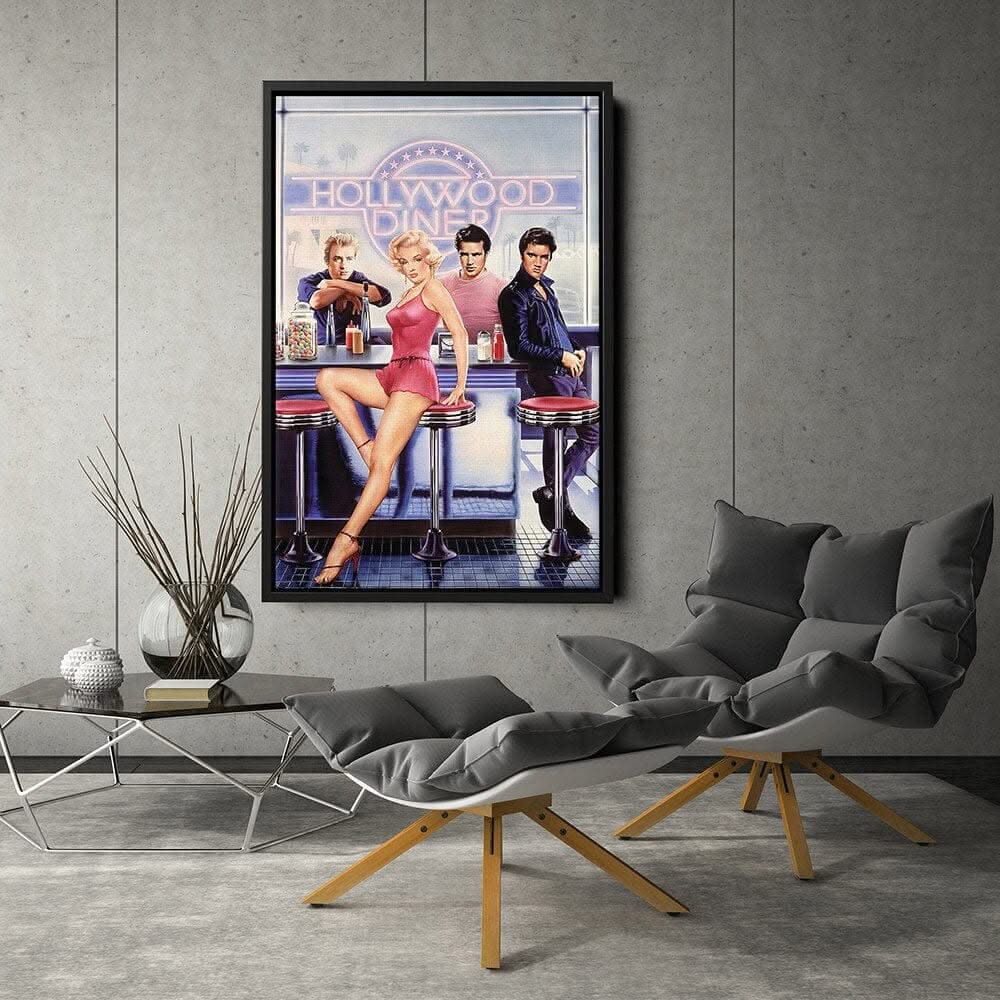 Hollywood Diner: Marilyn And Elvis Poster-ChandeliersDecor.com