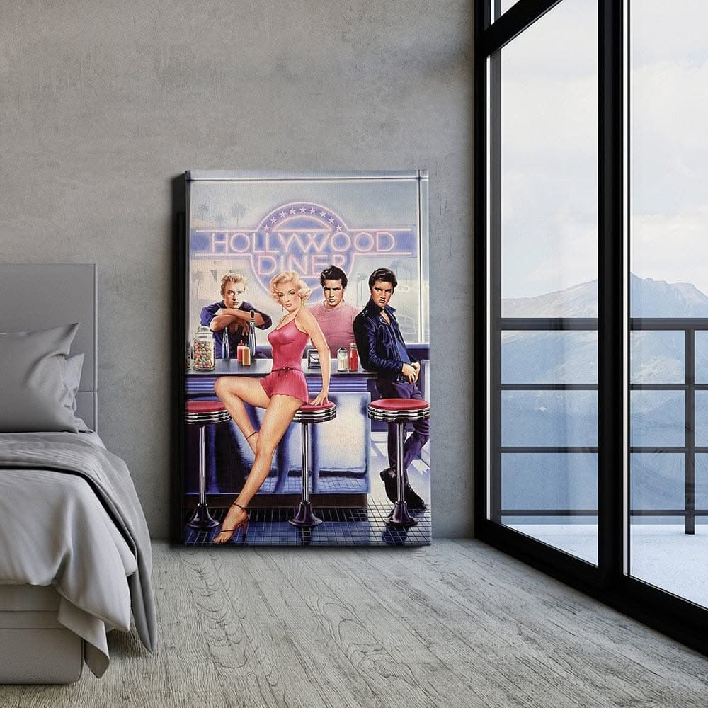 Hollywood Diner: Marilyn And Elvis Poster-ChandeliersDecor.com