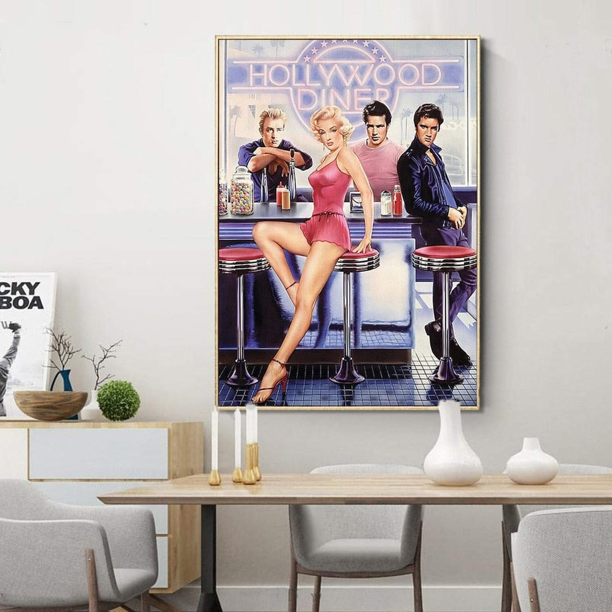 Hollywood Diner: Marilyn And Elvis Poster-ChandeliersDecor.com