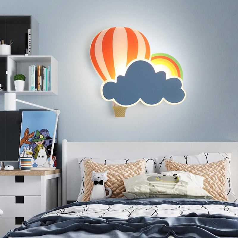 ChandeliersDecor.com-Kids Room Nursery Lighting-Hot Air Balloon Cloud Wall Light | Kids Room Hot Air Balloon Cloud Wall Light