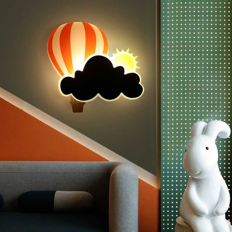 ChandeliersDecor.com-Kids Room Nursery Lighting-Hot Air Balloon Cloud Wall Light | Kids Room Hot Air Balloon Cloud Wall Light