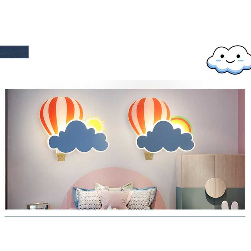 ChandeliersDecor.com-Kids Room Nursery Lighting-Hot Air Balloon Cloud Wall Light | Kids Room Hot Air Balloon Cloud Wall Light