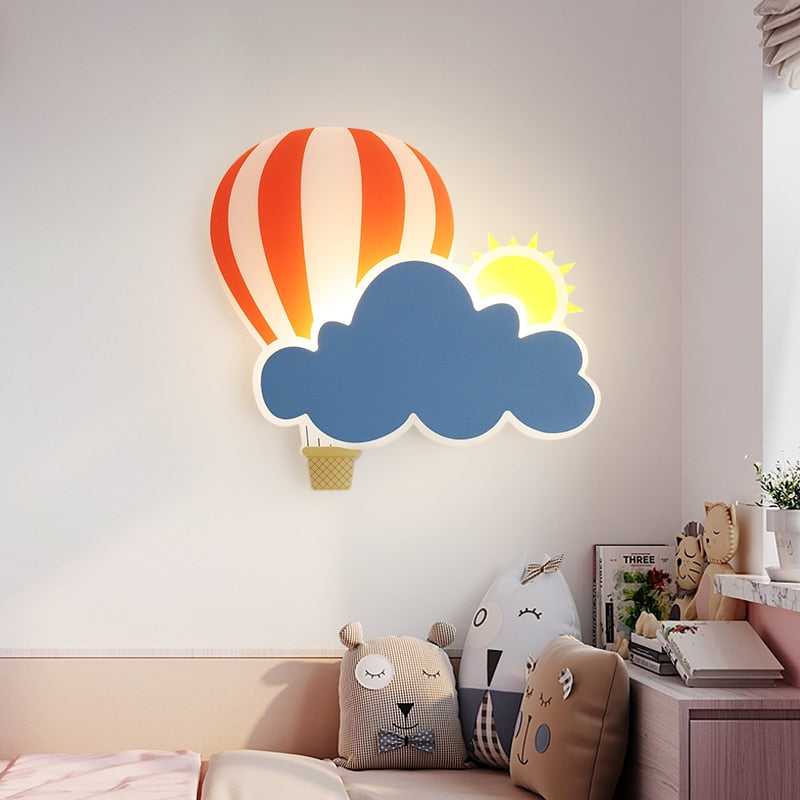 ChandeliersDecor.com-Kids Room Nursery Lighting-Hot Air Balloon Cloud Wall Light | Kids Room Hot Air Balloon Cloud Wall Light