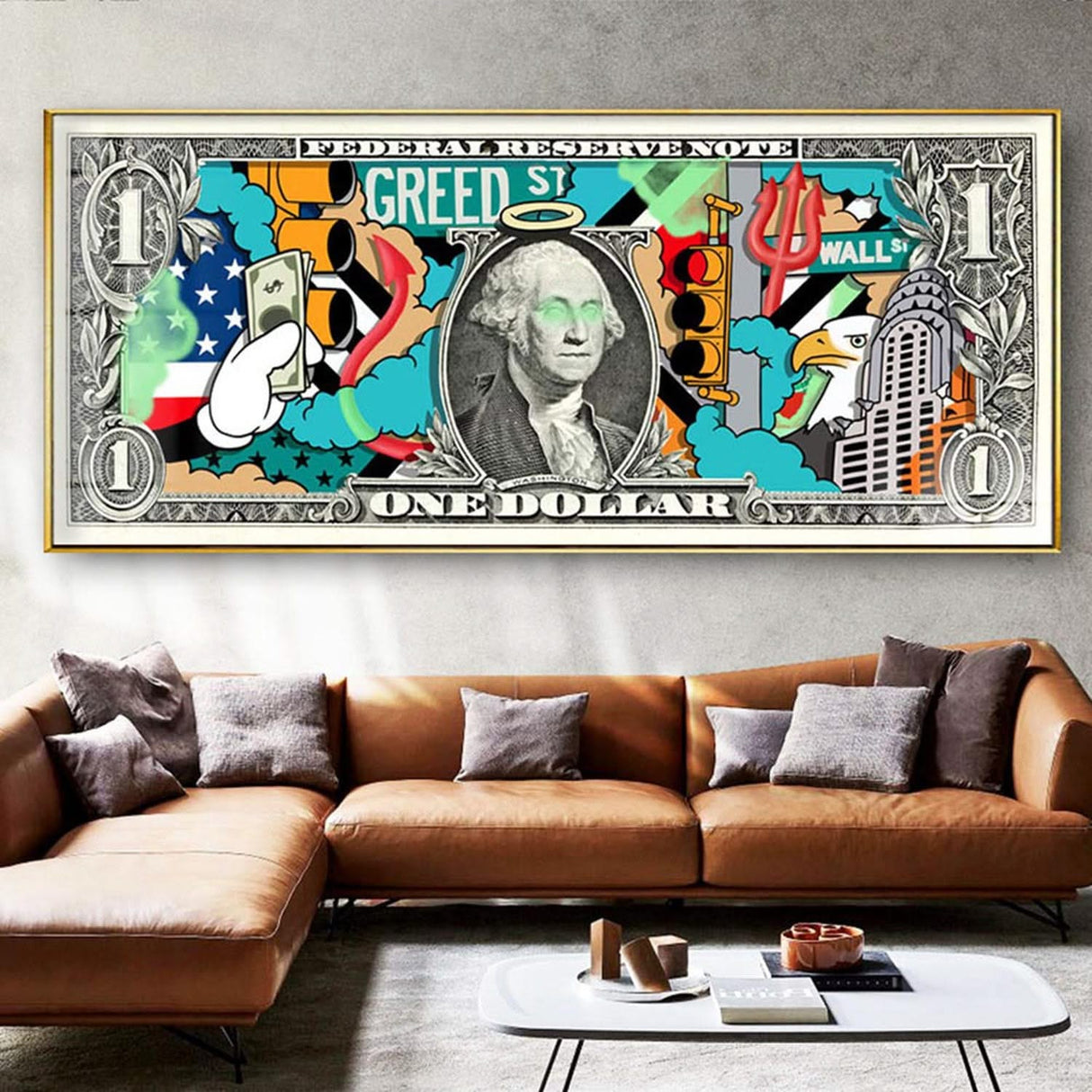 Hundred Dollar Money Canvas Wall Art-ChandeliersDecor.com