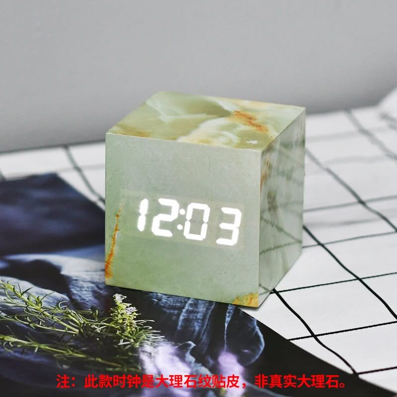 Imitation Pattern Electronic - Marble Alarm Clock-ChandeliersDecor.com