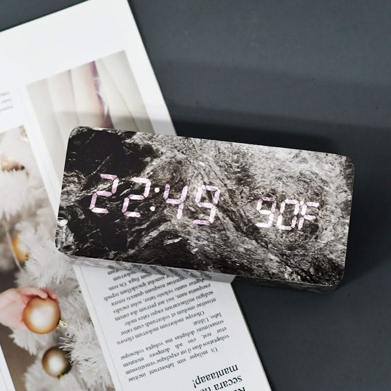 Imitation Pattern Electronic - Marble Alarm Clock-ChandeliersDecor.com