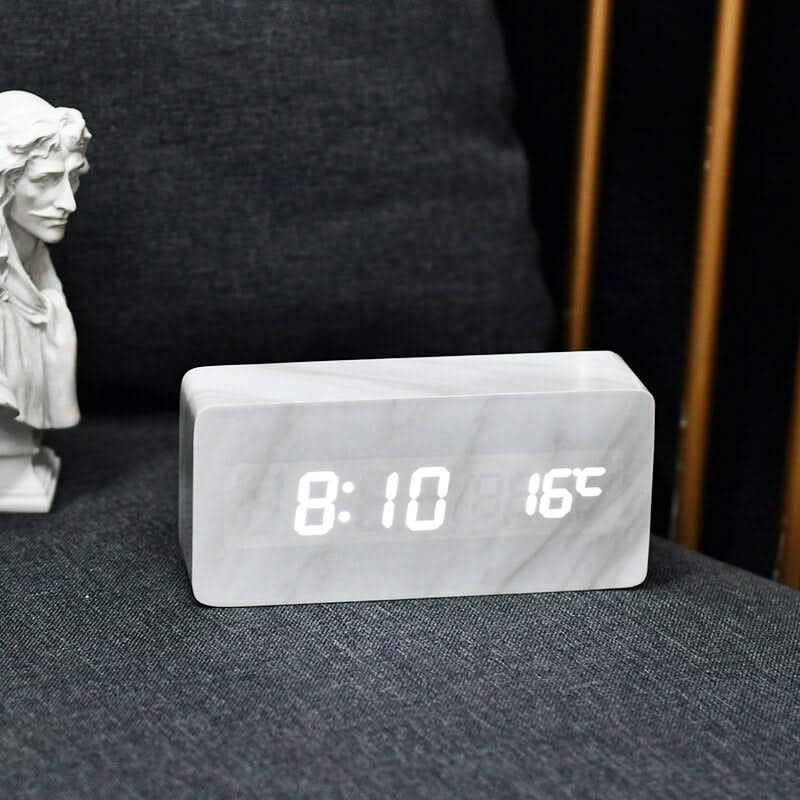 Imitation Pattern Electronic - Marble Alarm Clock-ChandeliersDecor.com