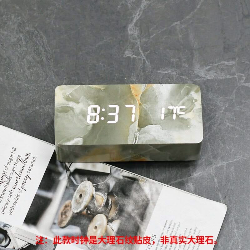 Imitation Pattern Electronic - Marble Alarm Clock-ChandeliersDecor.com