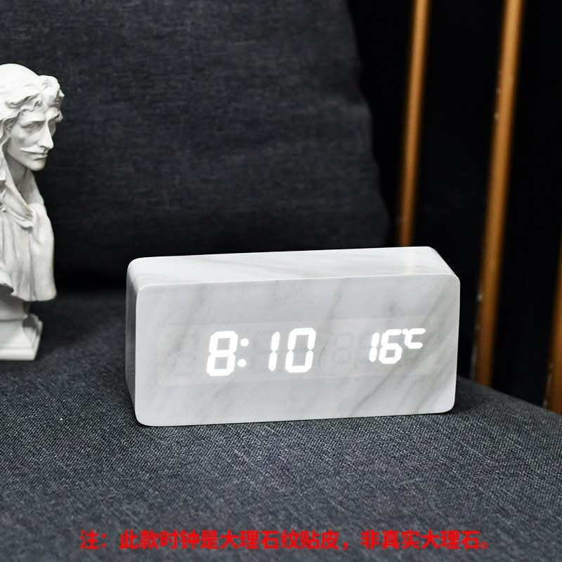 Imitation Pattern Electronic - Marble Alarm Clock-ChandeliersDecor.com