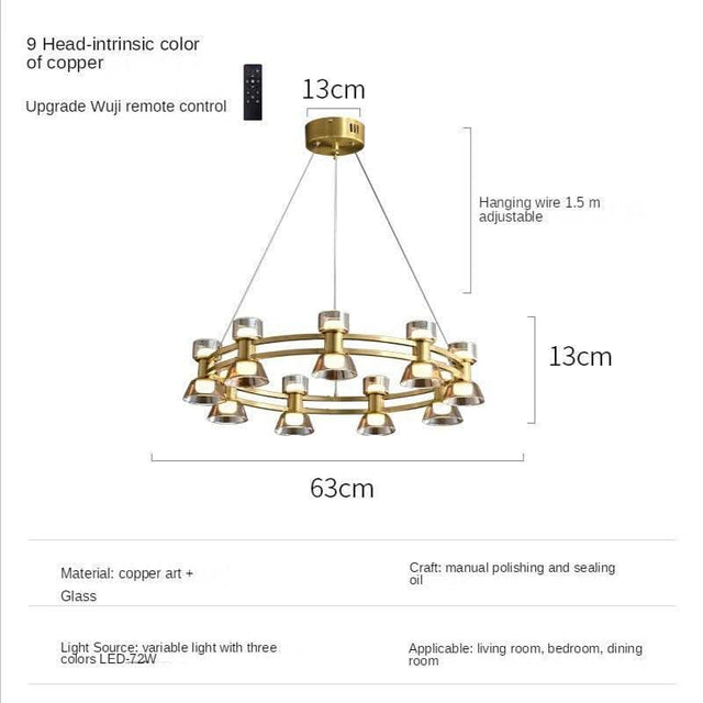 ChandeliersDecor.com-Chandeliers-Italian Copper - Glass Ribbon Chandelier