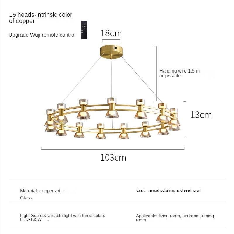 ChandeliersDecor.com-Chandeliers-Italian Copper - Glass Ribbon Chandelier