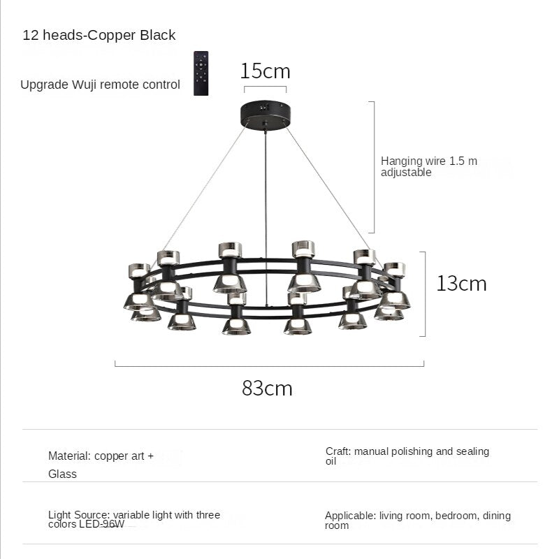 ChandeliersDecor.com-Chandeliers-Italian Copper - Glass Ribbon Chandelier
