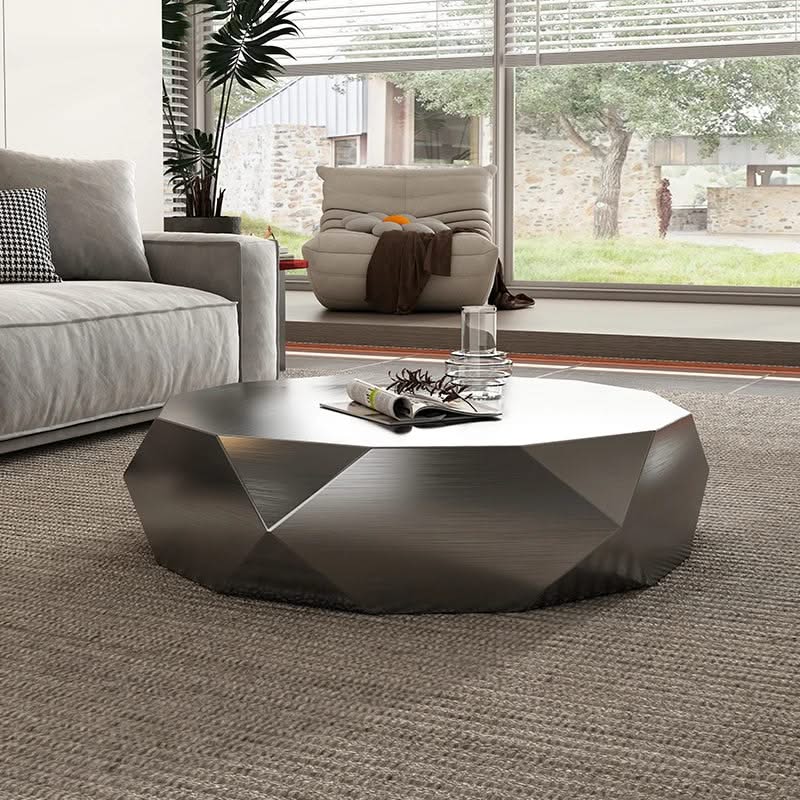Italian Designer Auxiliar Metal Coffee Table-ChandeliersDecor.com