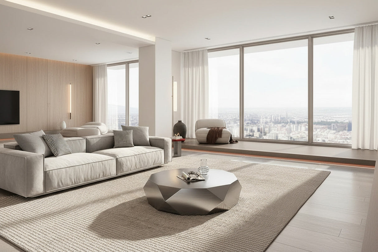 Italian Designer Auxiliar Metal Coffee Table-ChandeliersDecor.com