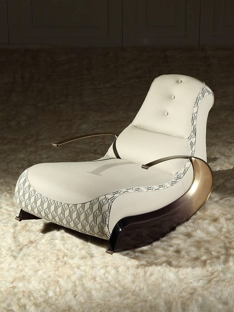 ChandeliersDecor.com-Recliners-Italian Designer Luxury Leather Sofa Rocking Chair