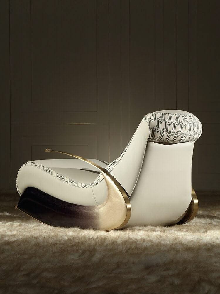 ChandeliersDecor.com-Recliners-Italian Designer Luxury Leather Sofa Rocking Chair