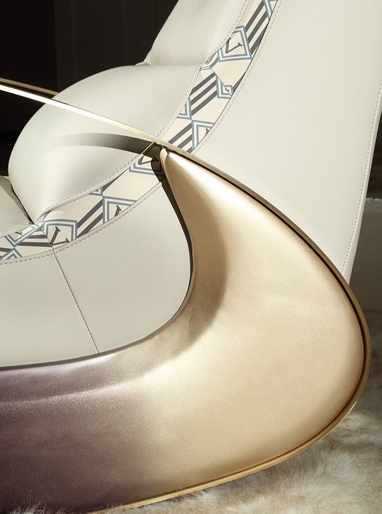 ChandeliersDecor.com-Recliners-Italian Designer Luxury Leather Sofa Rocking Chair