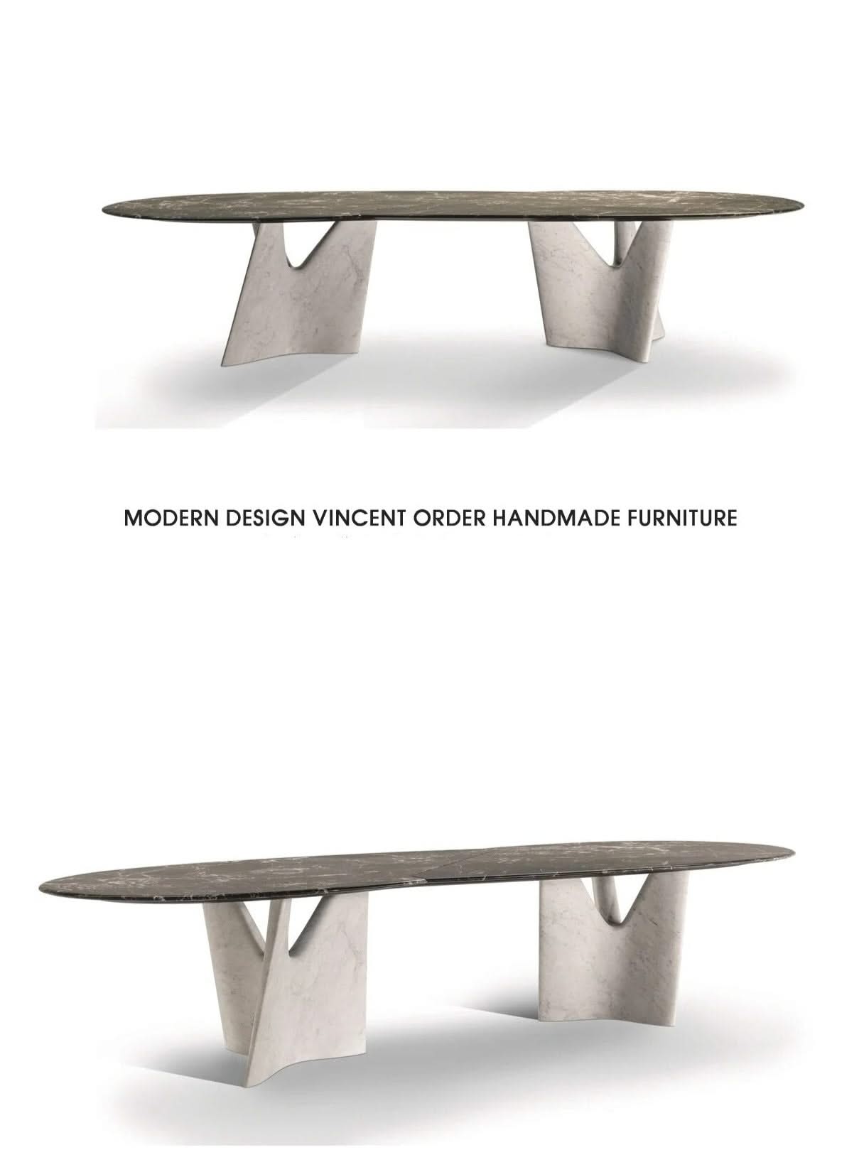 Italian Designer Marble Skeleton Dining Table-ChandeliersDecor.com