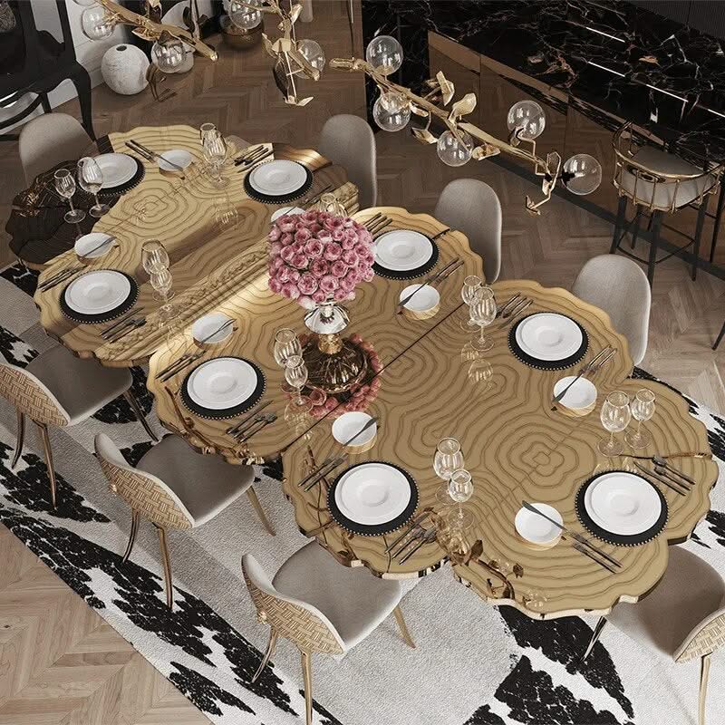 Italian Light Luxury Brass Dining Table-ChandeliersDecor.com
