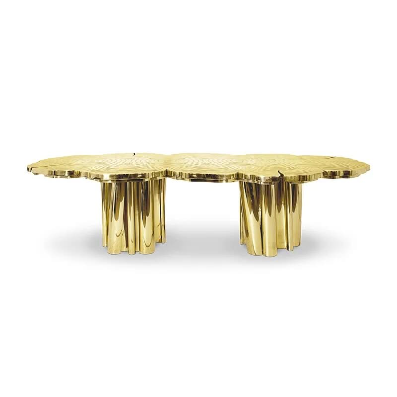 Italian Light Luxury Brass Dining Table-ChandeliersDecor.com