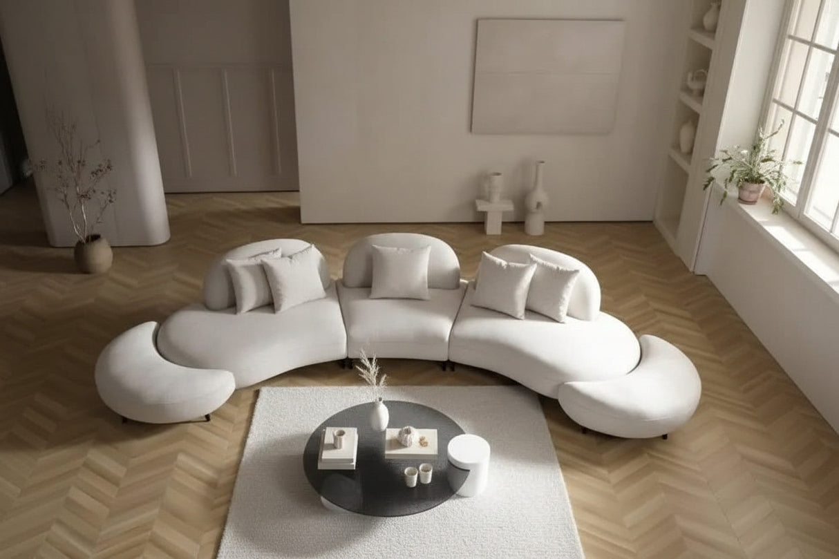 Italian Retro Style Arc Combination Sofa Set – Vintage Elegance-ChandeliersDecor.com