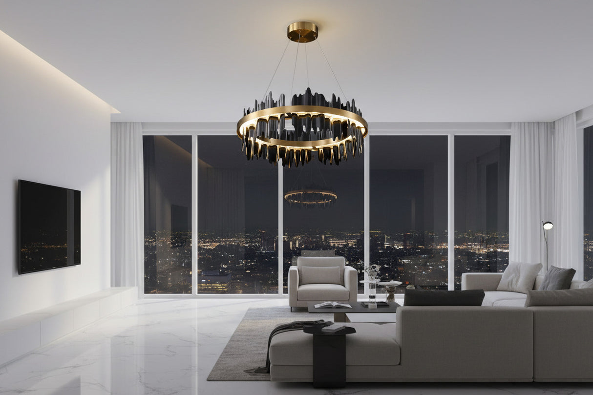 Italian Ring LED Chandelier With Remote Control-ChandeliersDecor.com