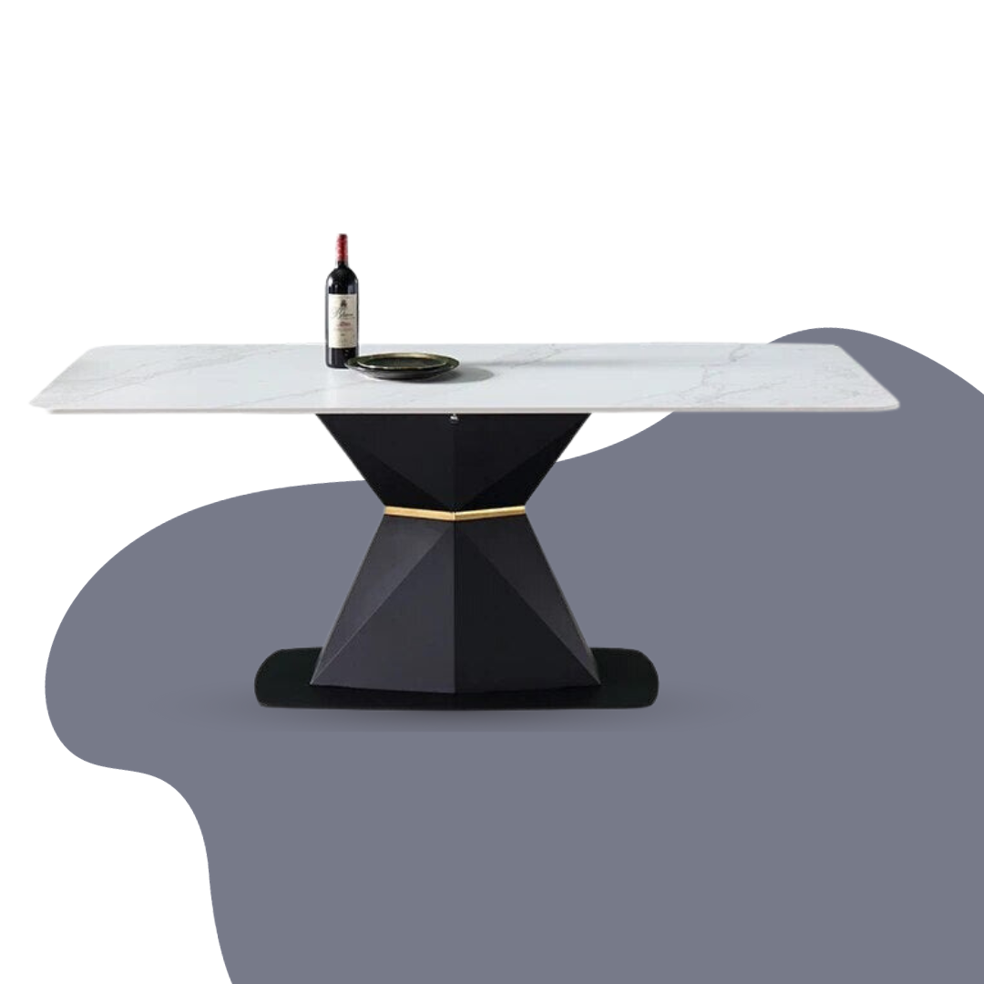 Italian Rock Slab Faux Marble 'The Slate' Dining Table-ChandeliersDecor.com