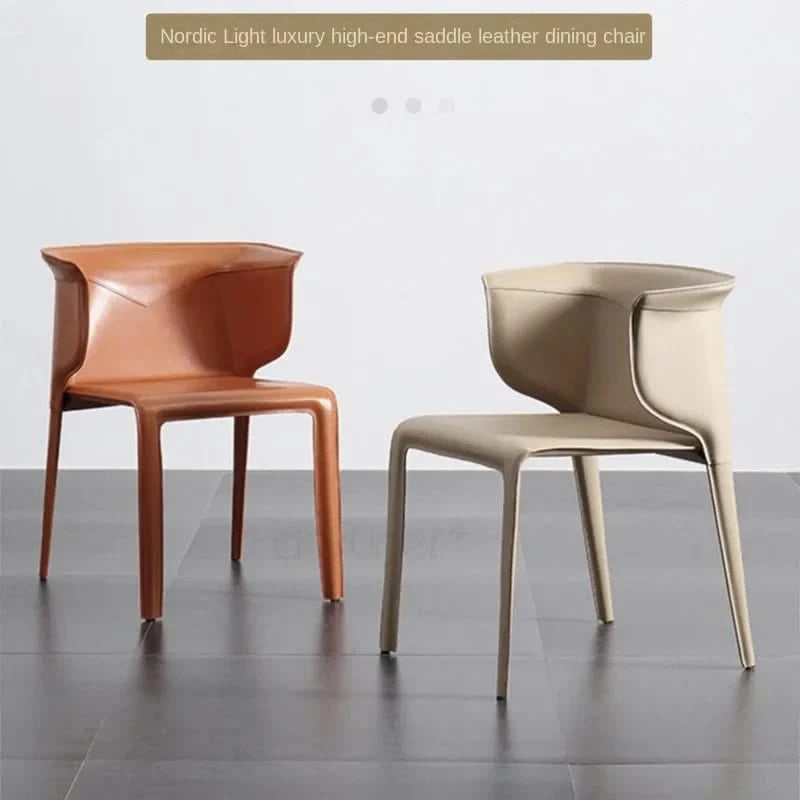 ChandeliersDecor.com-Dining Chairs-Italian Saddle Leather Luxury Dining Chair