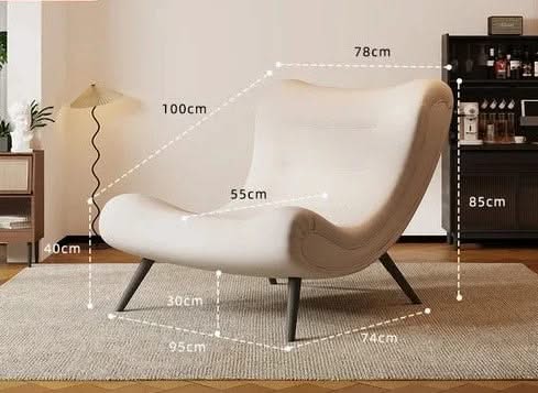 Italian Style Velvet Wood Legs Sofa Chair-ChandeliersDecor.com