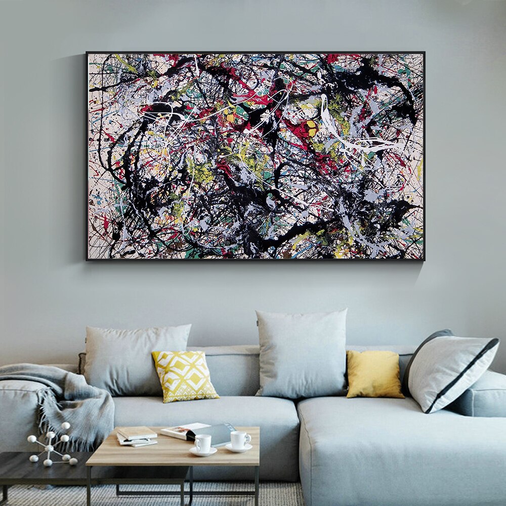 ChandeliersDecor.com-Wall Posters-Jackson Pollock Print - Vibrant One Wall Art