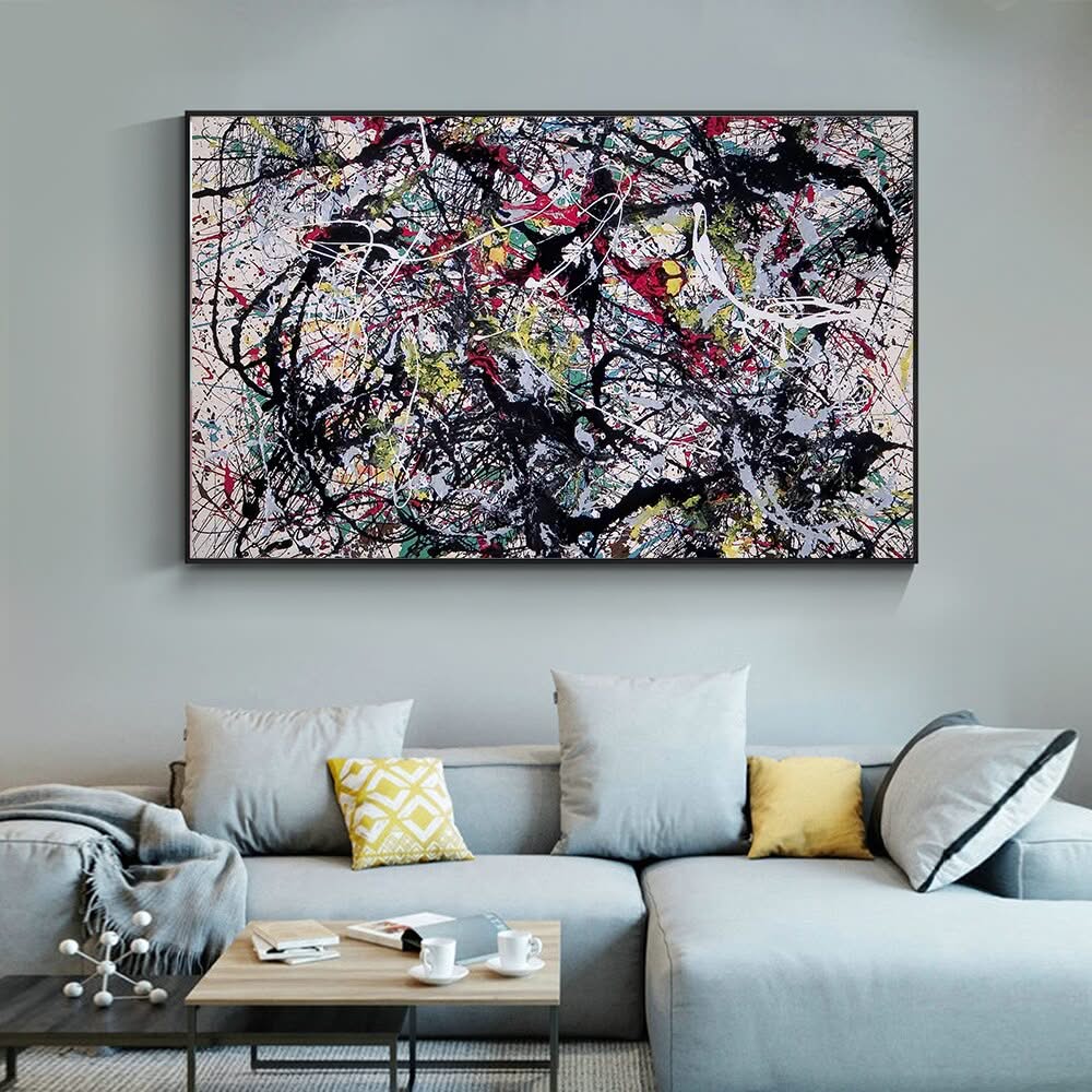 Jackson Pollock Print - Vibrant One Wall Art-ChandeliersDecor.com