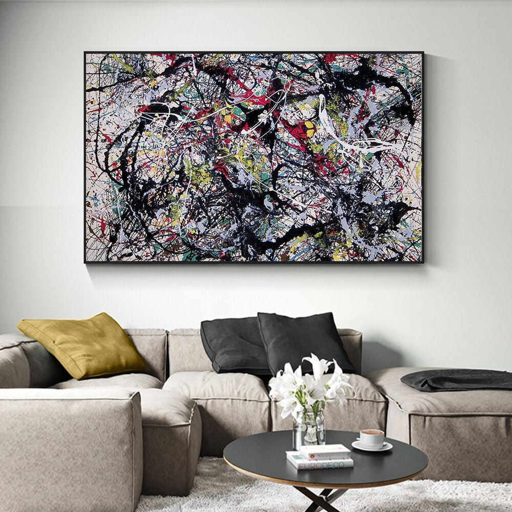 ChandeliersDecor.com-Wall Posters-Jackson Pollock Print - Vibrant One Wall Art