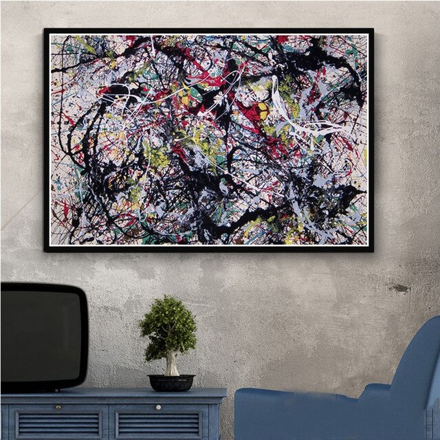 ChandeliersDecor.com-Wall Posters-Jackson Pollock Print - Vibrant One Wall Art