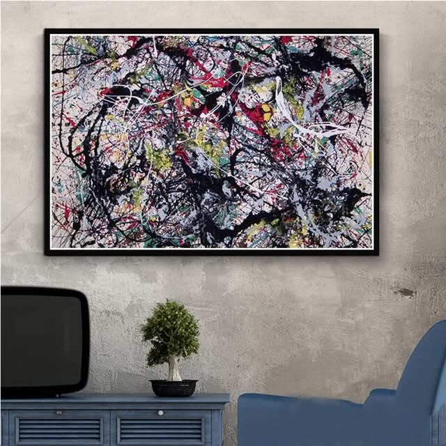 Jackson Pollock Print - Vibrant One Wall Art-ChandeliersDecor.com