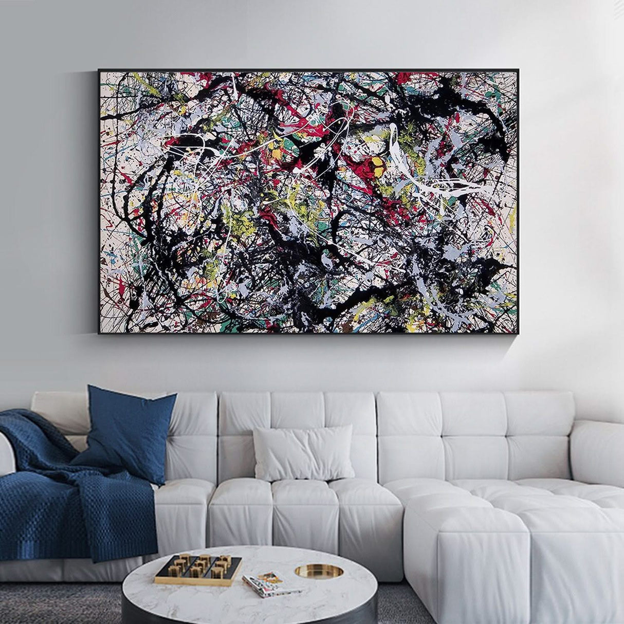 Jackson Pollock Print - Vibrant One Wall Art-ChandeliersDecor.com