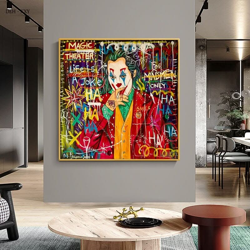 Joker Character Street Art Canvas Wall Art-ChandeliersDecor.com