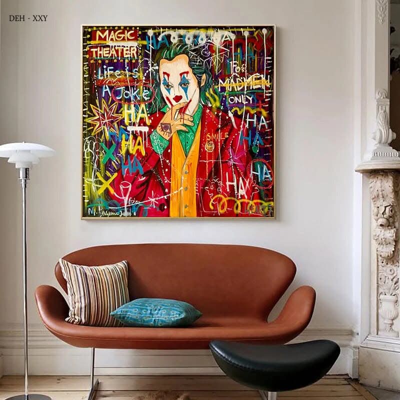 Joker Character Street Art Canvas Wall Art-ChandeliersDecor.com