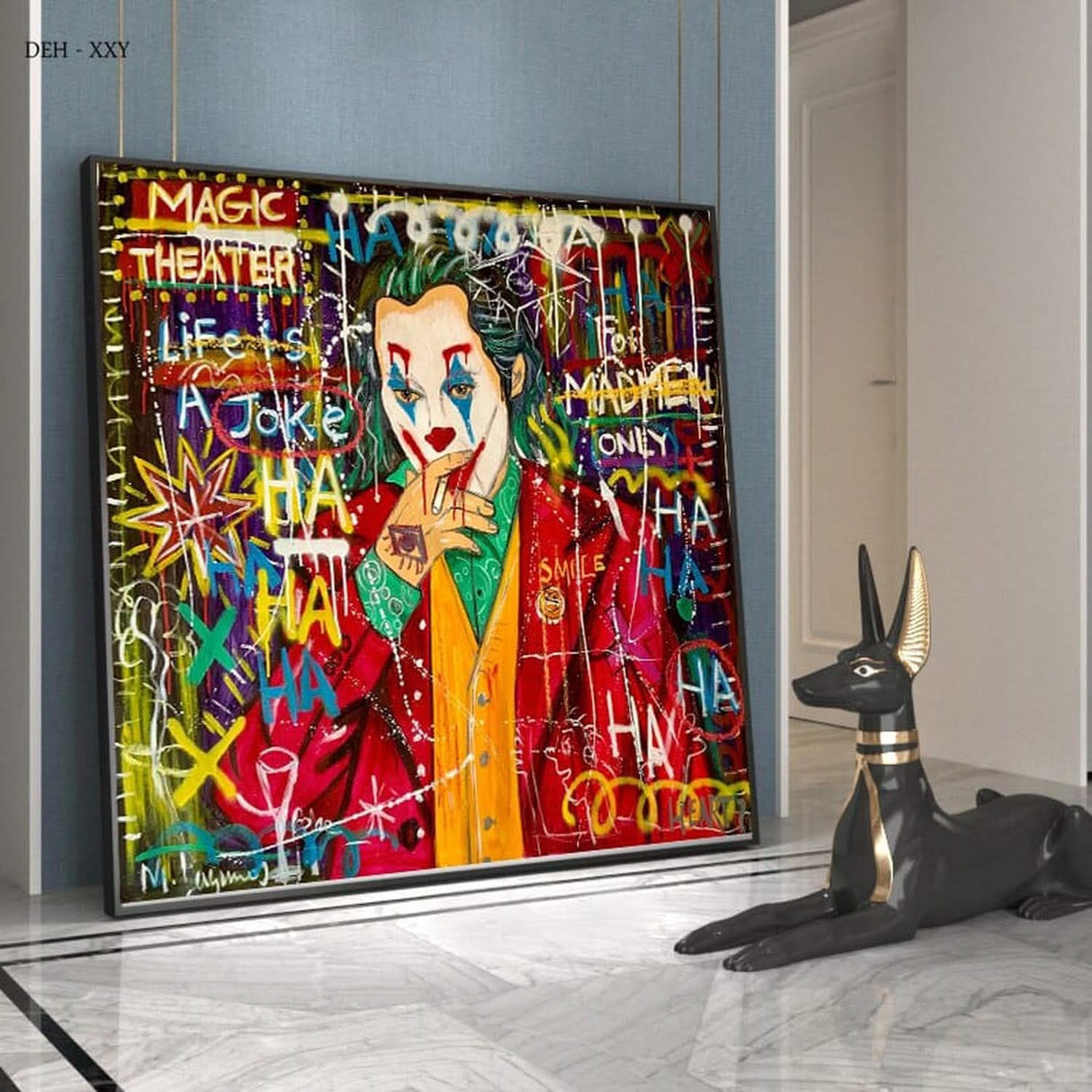 Joker Character Street Art Canvas Wall Art-ChandeliersDecor.com