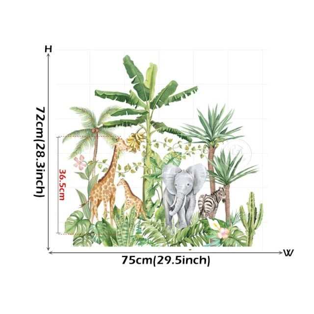 ChandeliersDecor.com-Wallpapers Murals-Jungle Animal Wall Decals - Woodland Nursery Room Decor