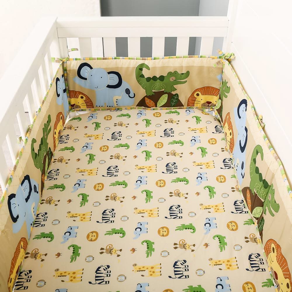 ChandeliersDecor.com-Crib Bedding-Jungle Animals Theme Crib Cot Bedding Set