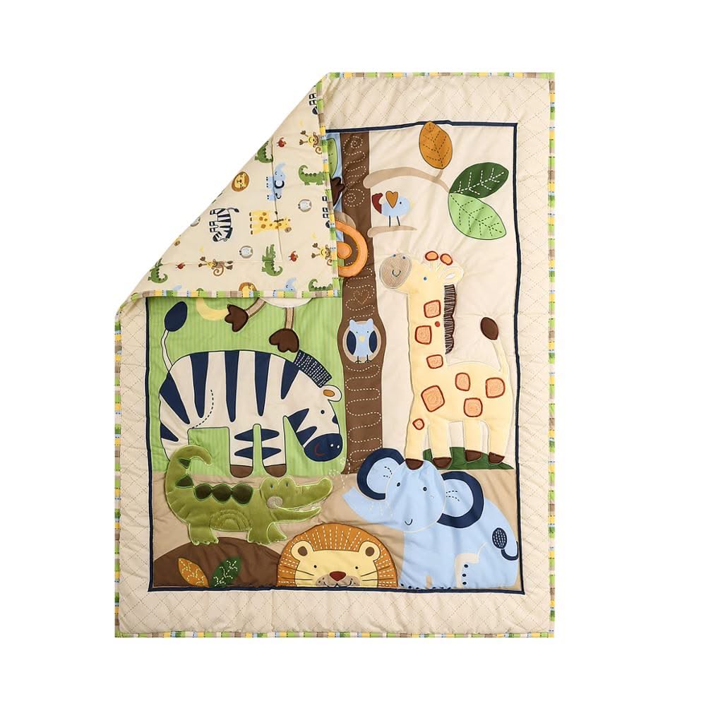 ChandeliersDecor.com-Crib Bedding-Jungle Animals Theme Crib Cot Bedding Set