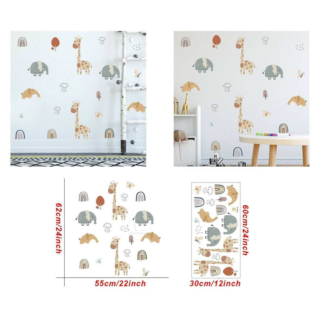 ChandeliersDecor.com-Home Decor Decals-Jungle Animals Wall Decal - Nursery Wall Sticker for Kids