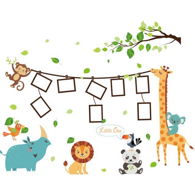 ChandeliersDecor.com-Home Decor Decals-Jungle Animals Wall Stickers - DIY Vinyl Decals for Kids Room