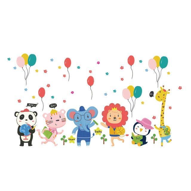 ChandeliersDecor.com-Home Decor Decals-Jungle Animals Wall Stickers - DIY Vinyl Decals for Kids Room